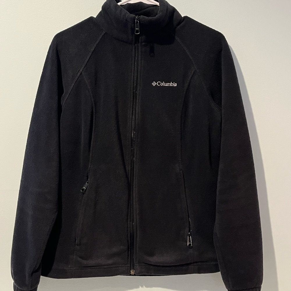 Columbia Men’s Midnight Black Full-Zip Fleece Jacket, Size Medium